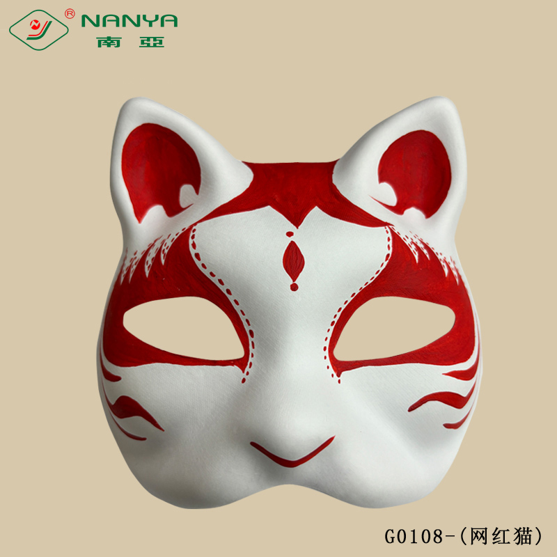 G0108-hand-painted cat mask crafts(网红猫)