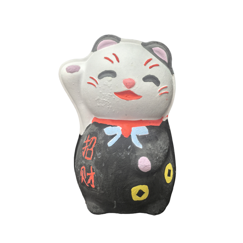 Pulp Molding 3D Fortune Cat Figurine