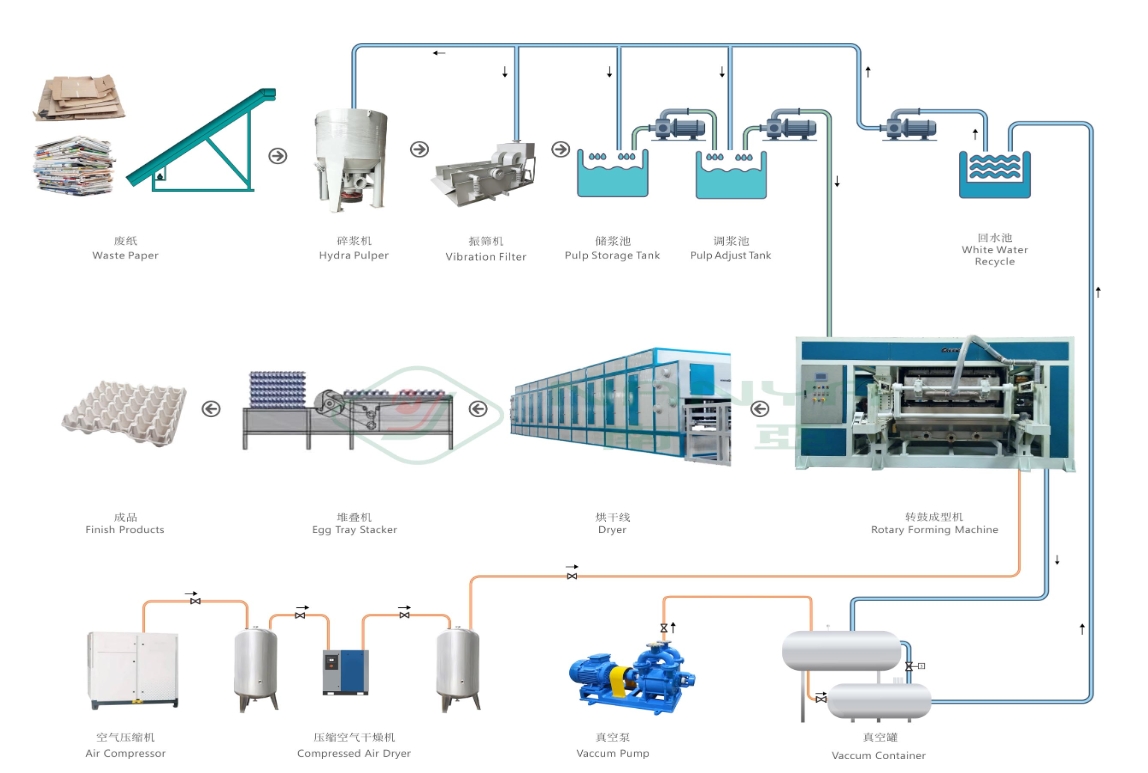 egg tray production processing